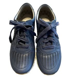 Dansko Charlie Navy Blue Leather Lace Up Perforated Sneaker - Sz EU 36/US 6